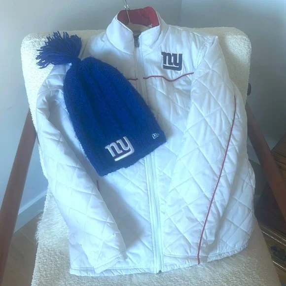 New York Giants ladies jacket NFL WITH HAT - Picture 6 of 7